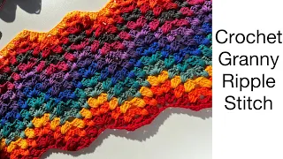 Crochet Granny Ripple / Chevron Stitch #crochet #crochetstitches #howtocrochet