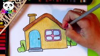 How to Draw a cartoon house || Как нарисовать домик. Рисунки для детей || Як намалювати будинок, дом