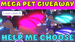 🥳 🎉FREE MEGA pet giveaway in Adopt Me!!!!!!!! Help me Choose the MEGA I give away NEXT! 😻