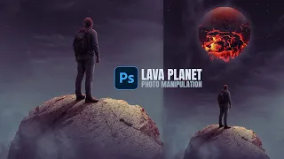 Fantasy Planet With Lava - Photoshop Manipulation Tutorial