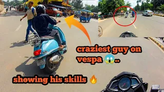 Crazyiest guy on vespa😱 [Pulsar220 bs4 vs vespa vs pulsar 180 vs As200]2020