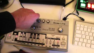 TB-303 with new cutoff calibrated x0xb0x synced to the TR-8 live acid