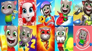 TALKING TOM GOLD RUN 1VS 2 VS Tom Hero Dash Tom Farts Angela 2 Tom Karting Tom Jump Up Tom Sky RUN