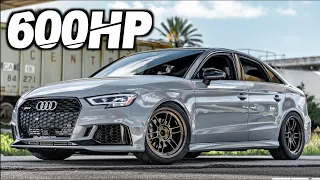 600HP Audi RS3 “Mini Turbo R8"  - The Perfect Daily Driver? (2.5s 0-60MPH Pulls 1.3G-Force!)