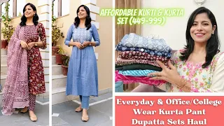 Affordable Kurti & Kurta Pant Dupatta Haul (₹ 449-999) l Dream Simple