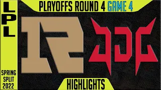 RNG vs JDG Highlights Game 4 | Round 4 LPL Playoffs Spring 2022 | Royal Never Give Up vs JD Gaming
