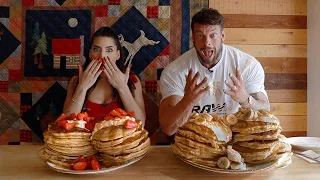 BATTLING THE IFBB PRO GIANT | DOUBLE MASSIVE PANCAKE TOWER AT THE CABIN, SHEFFIELD