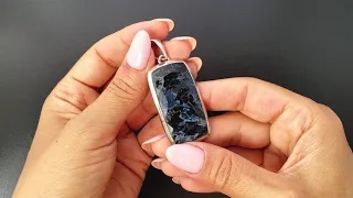 Кулон петерсит серебряный мужской натуральный камень унисекс