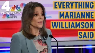 Everything Marianne Williamson Said During the Democratic Debate | NBC New York
