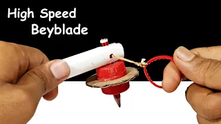 How to make Beyblade with launcher at home | Easy DIY Beyblade and Launcher