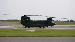 RAF Waddington 2013 Airshow Friday Arrivals - Helicopter Assortment - Chinook, Merlin, Lynx, AB412