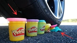 Play-doh and Head vs Car - Crushing Crunchy & Soft Things by Car! - expetiment