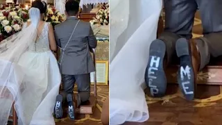 Hombre le hace broma a su novia en plena boda