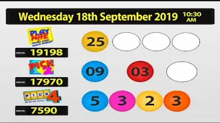 Wednesday 18th September 2019 playwhe results