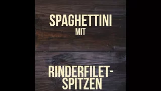 Spaghettini mit Rinderfiletspitzen, Rucola und Chili