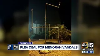 Teens plead guilty to vandalizing menorah in Chandler