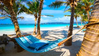 Tropical Beach Ambience ☕Jazz Coffee with Bossa Nova Music & Ocean Wave Sounds for Relax