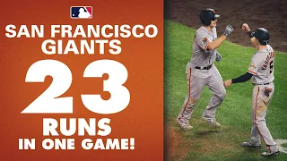 Giants put up 23 RUNS in game vs. Rockies, including 3 home runs by Alex Dickerson!!