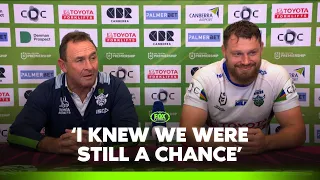 After a comeback win you'd think Ricky would crack a smile?! | Raiders Press Conference | Fox League