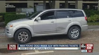 Man found dead inside SUV with parking tickets piled on windshield