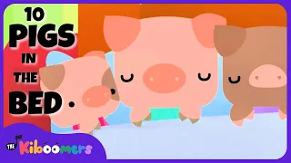 Ten Pigs in the Bed - THE KIBOOMERS Kids Songs - Simple Subtraction