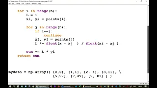 27 Numerical Analysis- Lagrange Interpolating Polynomial implementation with Python