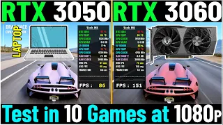 RTX 3050 Laptop vs RTX 3060 Desktop - Test in 10 Games | Tech MK
