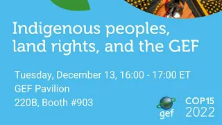 CBD COP15 (Dec. 14): Indigenous Peoples, land rights, and the GEF