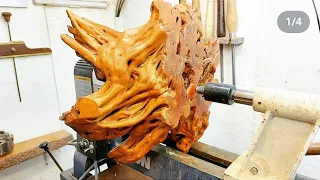 Woodturning - Pig HEAD ??　職人技！木工旋盤で豚？