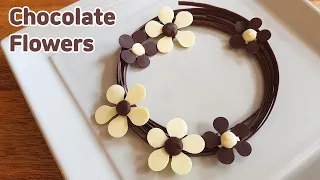 Easy and cute Chocolate Flower Decorations for Homemade Cake