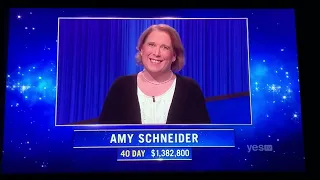 Jeopardy, intro - Amy Schneider DAY 41 (1/26/22)