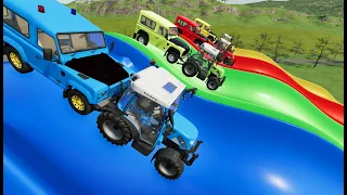 Transporting Colored Vehicle ! Farming Simulator 22 New Ramp GamePlay