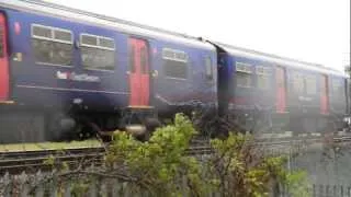 a slow moving FGW class 150 battling strong gales and heavy rain 29/04/12