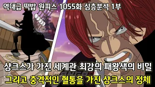 [원피스 1055화 심층분석 1부]샹크스가 가진 패왕색 패기의 비밀 그리고 최악의 혈통을 가진 샹크스의 정체