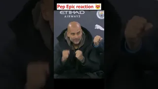 Pep reaction😻 Mahrez free kick Goal proof something🤔#mahrez#mancity#ryad_mehrez#pepguardiola#shorts