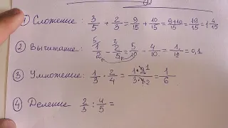 Все действия ДРОБЕЙ за 5 минут! Теперь ШКОЛЬНИКАМ не нужен РЕПЕТИТОР. ВСЕ типы дробей от учителя