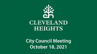 Cleveland Heights City Council October 18, 2021