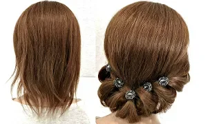 Прическа на Короткие волосы. Просто сделать СЕБЕ! Hairstyle for Short Hair. Just Make Yourself!