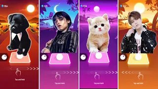 CUTE PAPPY WEDNESDAY LADY GAGA BLOODY MARY vs BTS GROUP vs BTS DYNAMITE CUTE CATS TILES HOP EDM RUSH