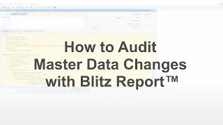 Oracle E-Business Suite  - How to Audit Master Data Changes with Blitz Report™