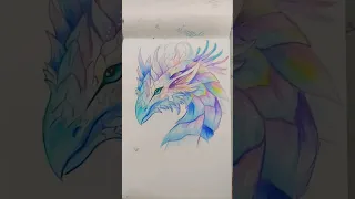#dragon drawing#watercolor pencils