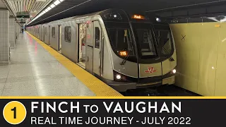 🚇 Toronto Transit Commission - Real Time Journey - Line 1 - Finch to Vaughan