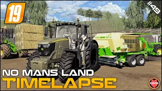 🇺🇸  Baling Soybeans Straw, Selling Milk & Whool ⭐ FS19 No Man's Land Timelapse