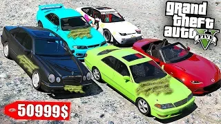 РЕАЛЬНАЯ ЖИЗНЬ В GTA 5 - НАШЁЛ БРОШЕННЫЕ JDM ТАЧКИ в ГОРАХ!!! СКАЙЛАЙН, 180SX, E55 AMG на 100,000$🔥