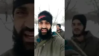 kashmiri Mujahideen video in snowfall, Some where in kashmir*