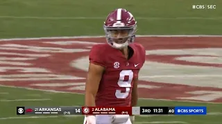 Bryce Young throws for 561 yards and five touchdowns against Arkansas