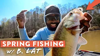 Locating SPRING Bass and How To Catch Them! | Bass Fishing Tips w/ B.Lat