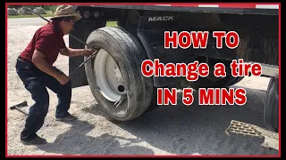 How to change the outside tire on a semi truck in 5 minutes