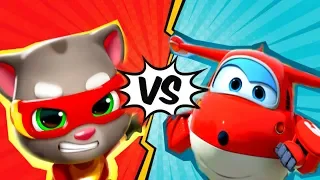 Том Погоня Героев vs Супер Крылья Джетт и его Друзья Talking Tom Hero Dash лучше Бег за золотом