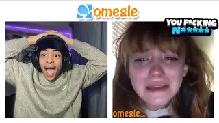 RACIST white girl CRIES after calling me the N-WORD😭 (OMEGLE)